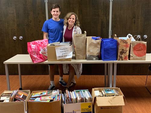 Maggie and Jack Elms with a generous Book Garden Donation 