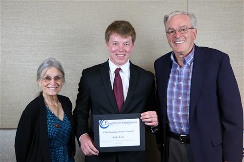 Student with scholarship donors 