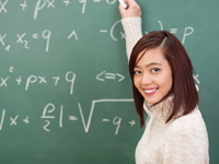 Student doing math 